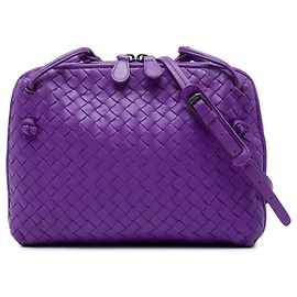 Bottega Veneta Borsa a tracolla Nodini in nappa Intrecciato viola