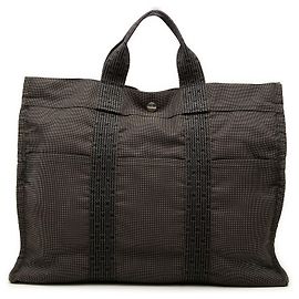 Hermès Gray Canvas Herline MM