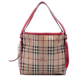 Sac cabas Burberry Canterbury en toile enduite beige Small Haymarket Check