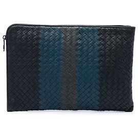 Bottega Veneta Black Tricolor Nappa Intrecciato Clutch