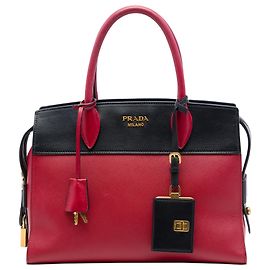 Bolso Prada Esplanade en Saffiano rojo y piel de becerro City Calf
