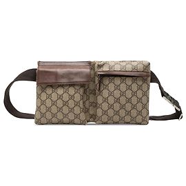 Gucci Beige GG Supreme Gürteltasche mit zwei Taschen