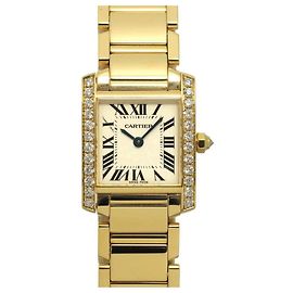 Cartier Tank Francaise SM Damenuhr mit Diamantlünette