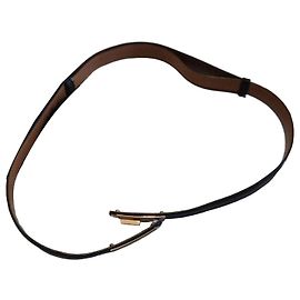 Cinto reversível Hermès couro castanho e preto