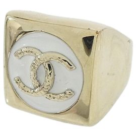 Anel Chanel ABG923 Ouro e Branco