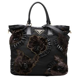 Prada Tote Bag mit Perlenblumen