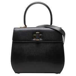 Salvatore Ferragamo Gancini Handtasche aus schwarzem Leder