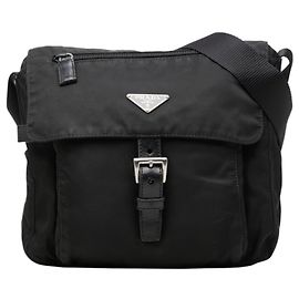 Prada Triangle Logo Plate Crossbody Shoulder Bag