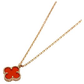 Van Cleef & Arpels Sweet Alhambra Carnelian Necklace