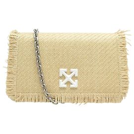NEUF SAC A MAIN OFF WHITE JITNEY 0.5 OWNN022S22 RAPHIA BANDOULIERE HANDBAG