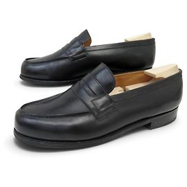ZAPATOS JM WESTON MOCASINES 180 9F 43 LARGE 43.5 CUERO NEGRO HORMAS