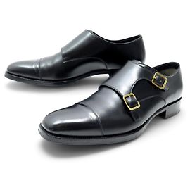 NEW TOM FORD ELKAN DOUBLE MONK STRAP SHOES BLACK LEATHER 11 45