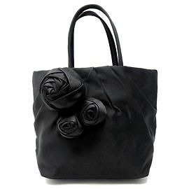 BOLSA DE MÃO PRADA ROSA BN1660 MINI CABAS EM CETIM PRETO BLACK TOTE HAND BAG
