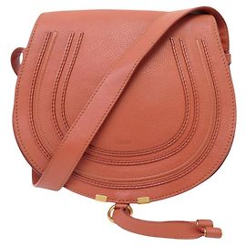 Chloé BOLSO DE MANO CHLOE MARCIE GM DE CUERO GRANULADO ROJO LADRILLO CON BANDOLERA