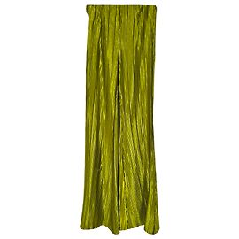 Autre Marque Galvan London Nuage Plissierte Ausgestellte Hose aus metallic-grünem Polyester