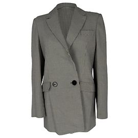 Autre Marque  Galvan London Double-Breasted Tweed Blazer in Grey Cotton