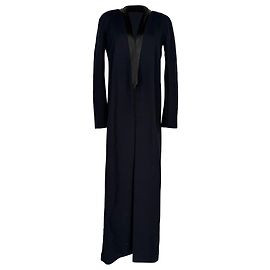 Autre Marque  Galvan Open Long Coat in Navy Blue Wool