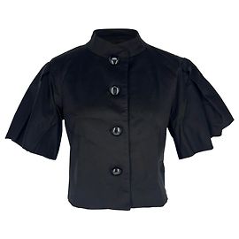 Blusa Moschino Cheap and Chic de mangas bufantes em algodão preto