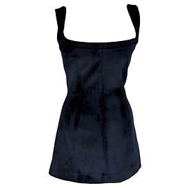Autre Marque Galvan London Spire Mini-Kleid aus dunkelblauem Samt