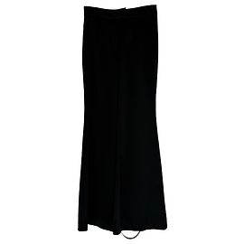 Autre Marque Galvan Wide-Leg-Hose aus schwarzem Triacetat