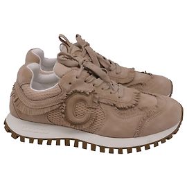 Autre Marque Dior C'est Fringe Sneaker aus beigem Wildleder