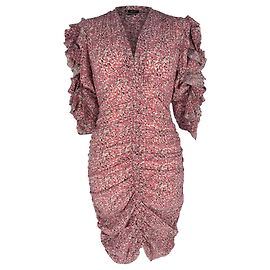Vestido Mini Andor Isabel Marant em seda rosa