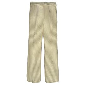 Autre Marque Pantalones de raya diplomática Galvan London en lana virgen Ivory