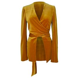 Autre Marque Blazer envelope Winter Sun da Galvan London em veludo mostarda