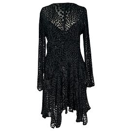 Vestido Mini Isabel Marant Usmara Metallic em viscose preta