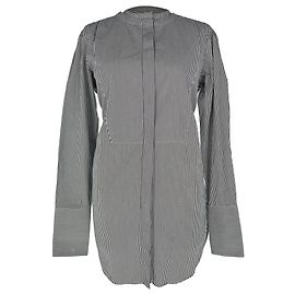 Céline Chemise à manches longues rayée Celine en coton noir