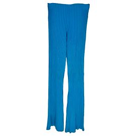 Autre Marque Calças Flare em malha canelada Rhea da Galvan London em viscose azul