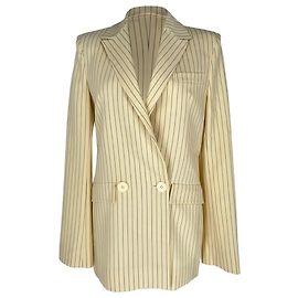 Autre Marque Chaqueta de rayas Galvan en lana crema