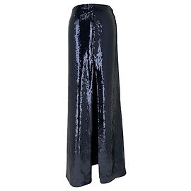 Autre Marque Galvan London Beating Heart Maxi-Rock mit Pailletten aus marineblauem Polyester