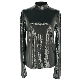 Autre Marque Top a maniche lunghe con paillettes Galvan London in poliestere nero