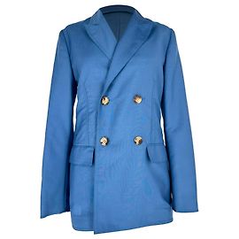 Blazer de abotoamento duplo Lanvin em lã mohair azul