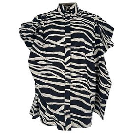 Camicia a maniche lunghe Farm Rio con stampa zebra in cotone nero