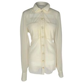 Blusa a maniche lunghe Jil Sander in poliammide ecru