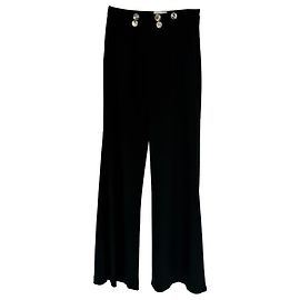 Autre Marque Galvan London Hose mit Zierknöpfen aus schwarzem Polyester