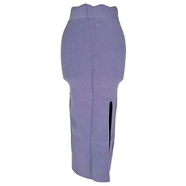 Autre Marque Galvan London Delia Midirock aus Rippstrick in lila Viskose
