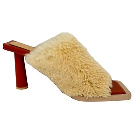 Sandalias Jacquemus Les Mules Carrés Ronds en piel sintética Cream