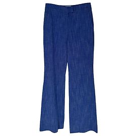 Autre Marque Calças Wide Leg Flared Galvan London em tweed azul