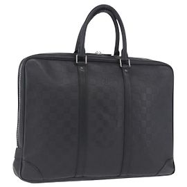 LOUIS VUITTON Damier Infini Porte Documents Voyage Bag Black N41146