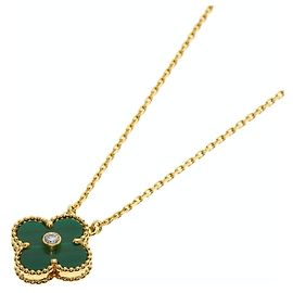Colar Van Cleef & Arpels Vintage Alhambra Malaquita e Diamantes