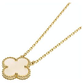 Van Cleef & Arpels Vintage Alhambra Halskette aus weißem Perlmutt