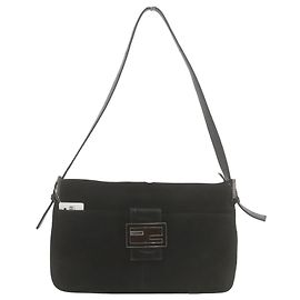 Fendi FENDI BAGUETTE SUEDE Camoscio nero medium