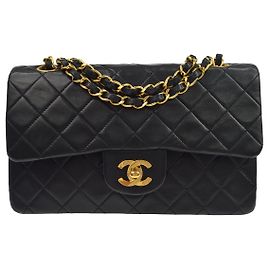 Chanel Vintage Classic Double Flap Quilted Lambskin Small