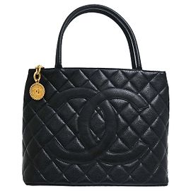 Chanel Medallion Quilted Caviar