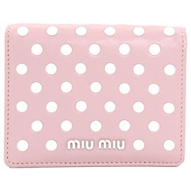 Cartera de piel bi-fold con lunares Miu Miu