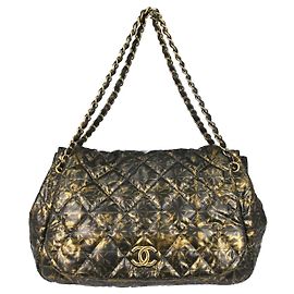 Chanel Accordion Flap Quilted Printed Nylon Medium