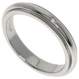 Autre Marque Anello fede Tiffany & Co. Milgrain in platino con diamanti